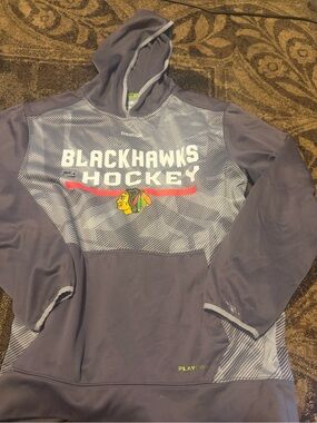 Reebok Gray Hoodie with Neon Yellow PlayDry Accent